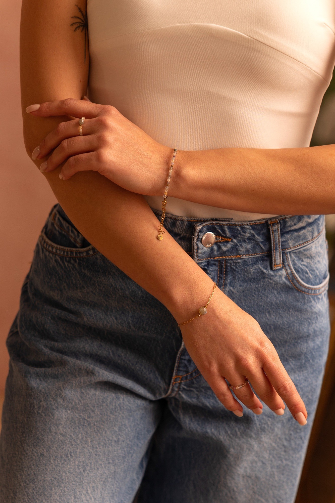 Bransoletka „Sunny smile” – Cytryn, Labradoryt, Turmalin