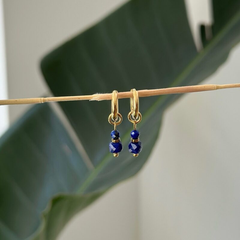 Kolczyki " Lazuryt " - kolczyki ze stali szlachetnej, Lapis Lazuli