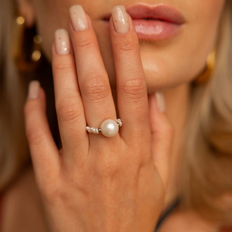 Pierścionek elastyczny "Sicily pearl" - pierścionek z perłą
