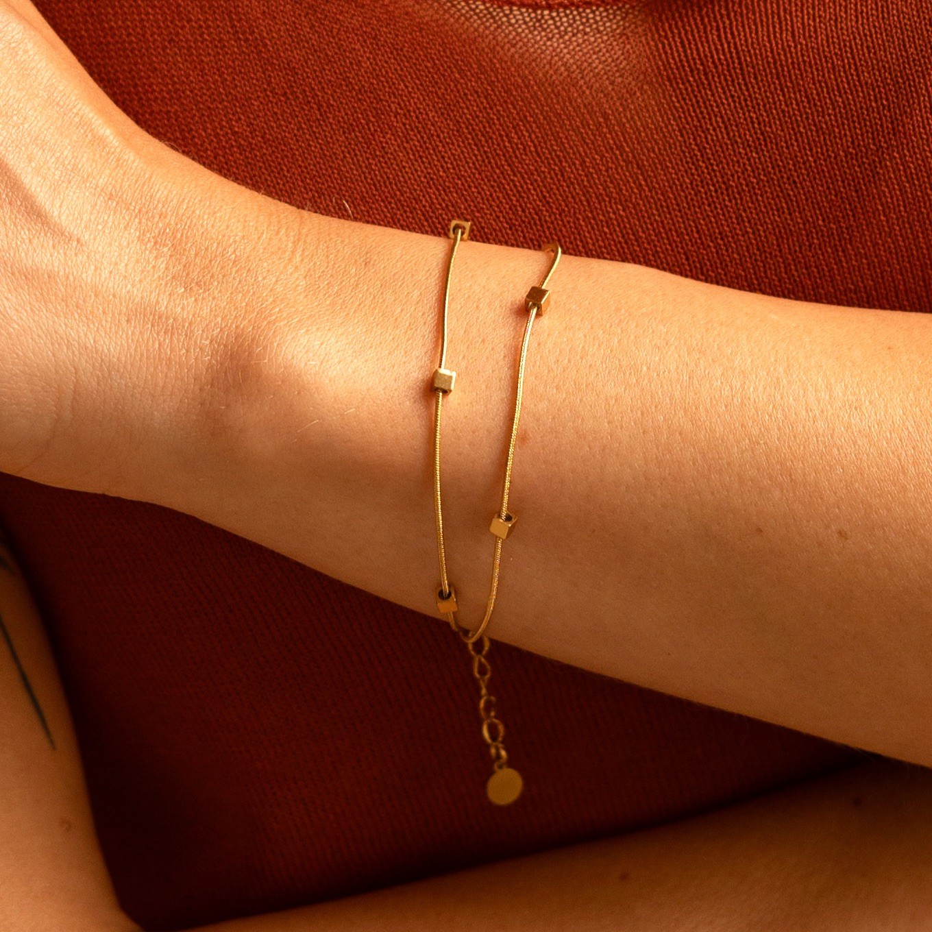 Bransoletka Etna – stal szlachetna pozłacana