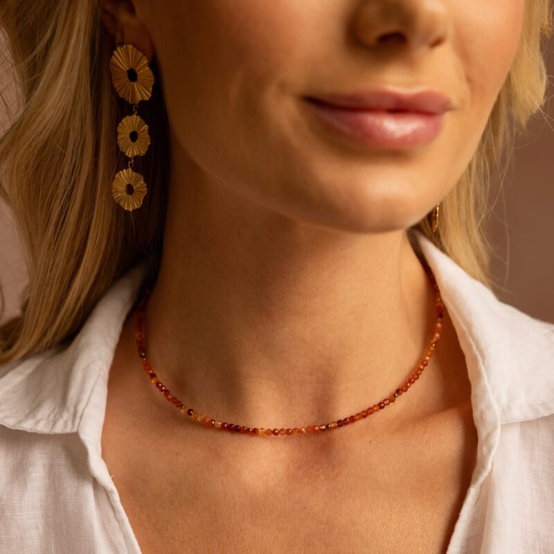 Naszyjnik typu choker "Sunset in Sicily" - Karneol