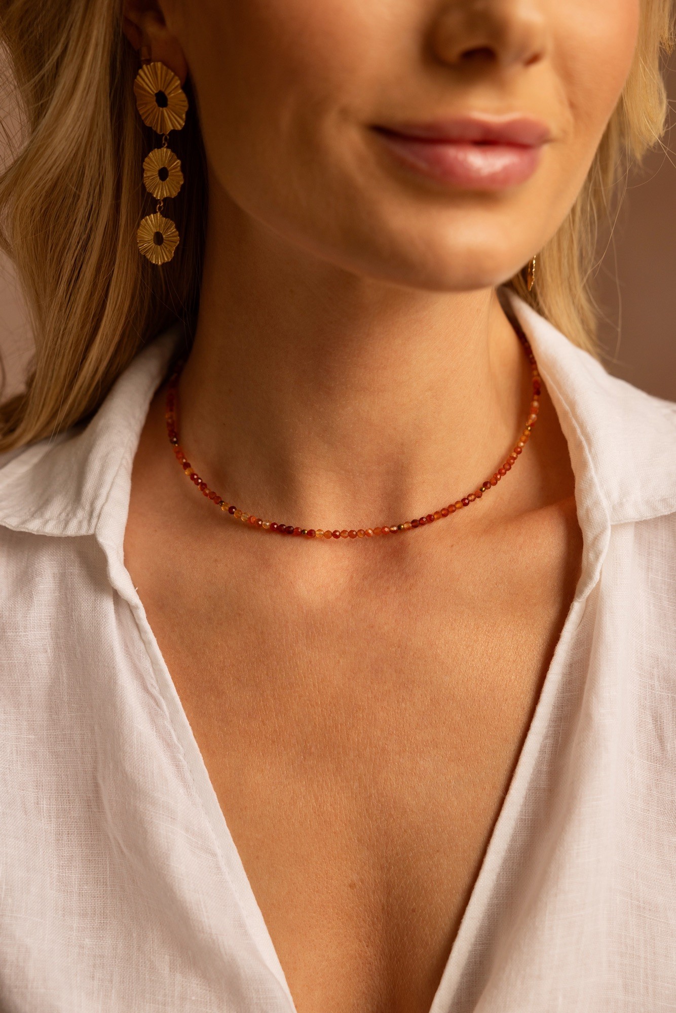 Naszyjnik typu choker Sunset in Sicily – Karneol