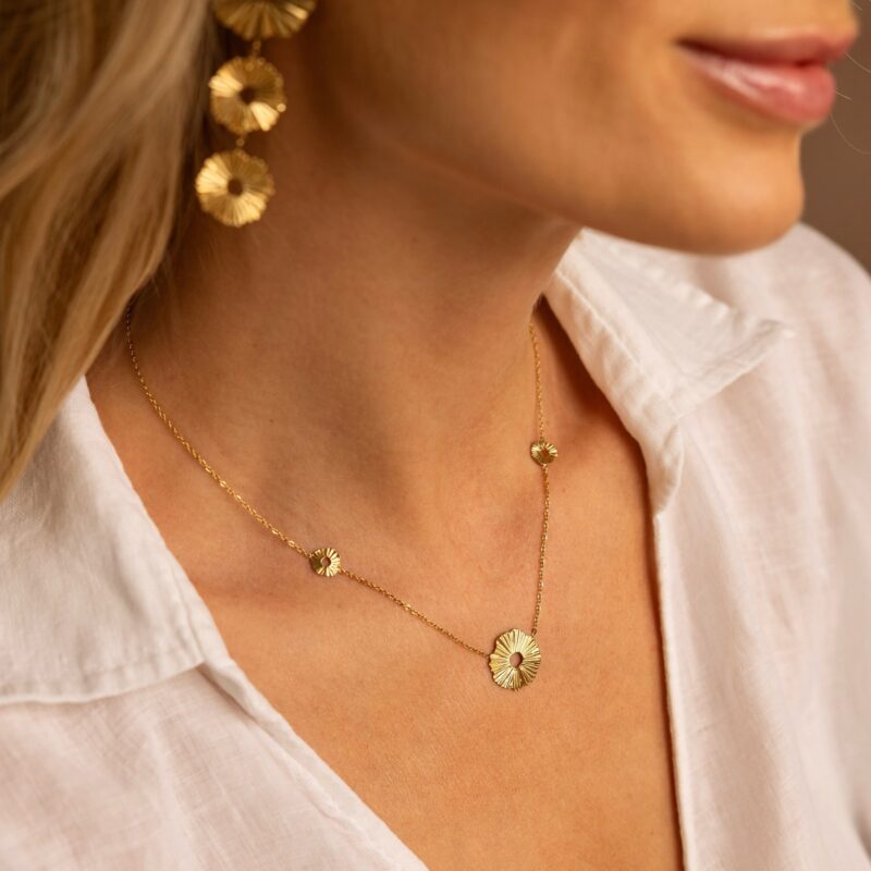 Naszyjnik "La Bella" - stal szlachetna pozłacana