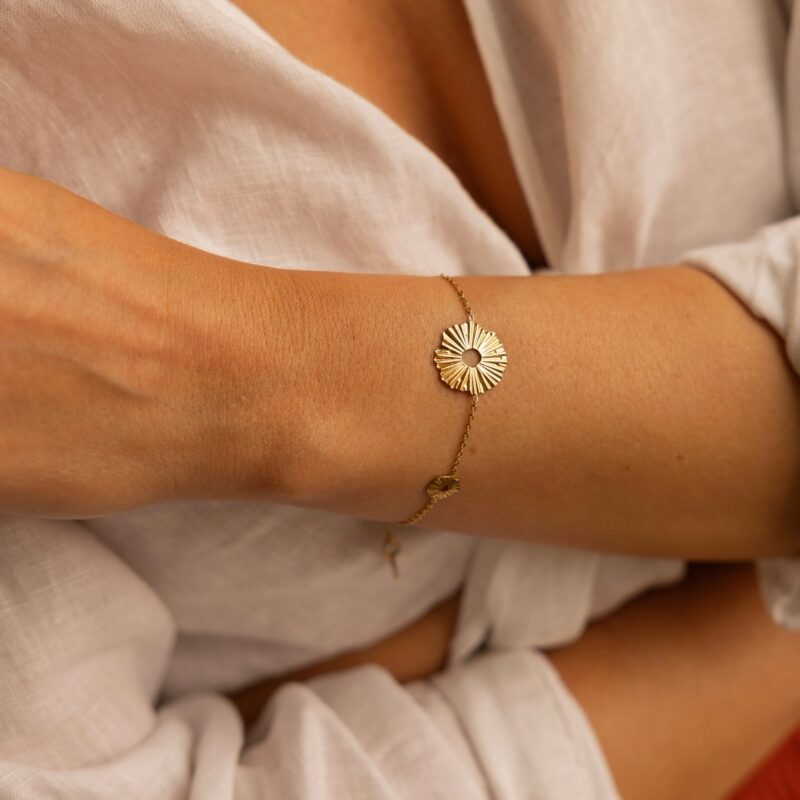 Bransoletka " La Bella " - stal szlachetna pozłacana