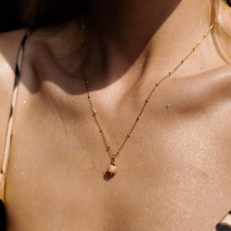 Łańcuszek "Hot wave" - naszyjnik z Kamieniem słonecznym