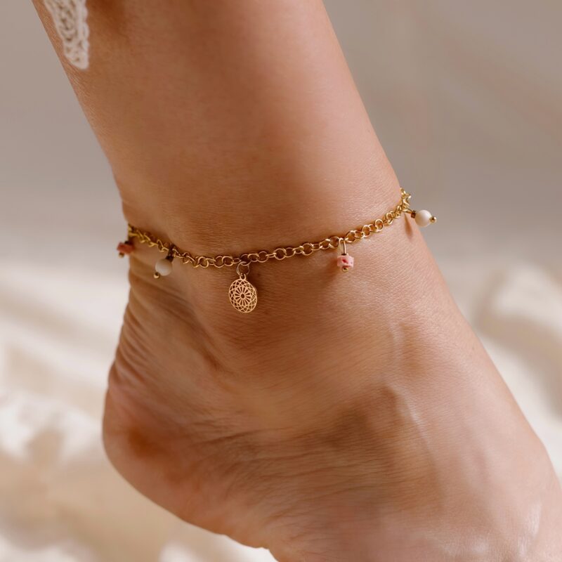 Bransoletka na nogę "Boho summer" - bransoletka ze stali szlachetnej