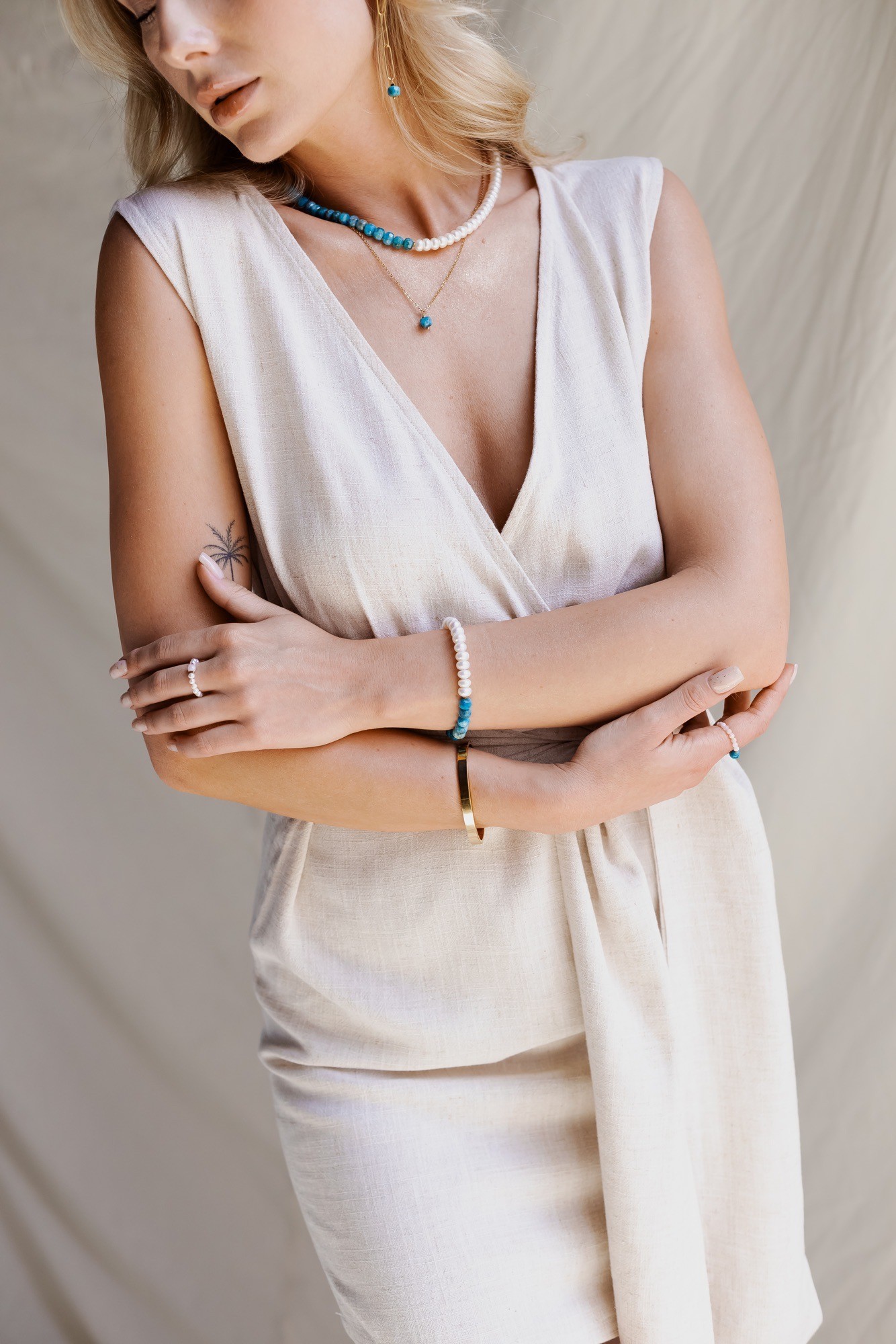 Naszyjnik „Oasis Pearl” – naszyjnik z perłą i Apatytem