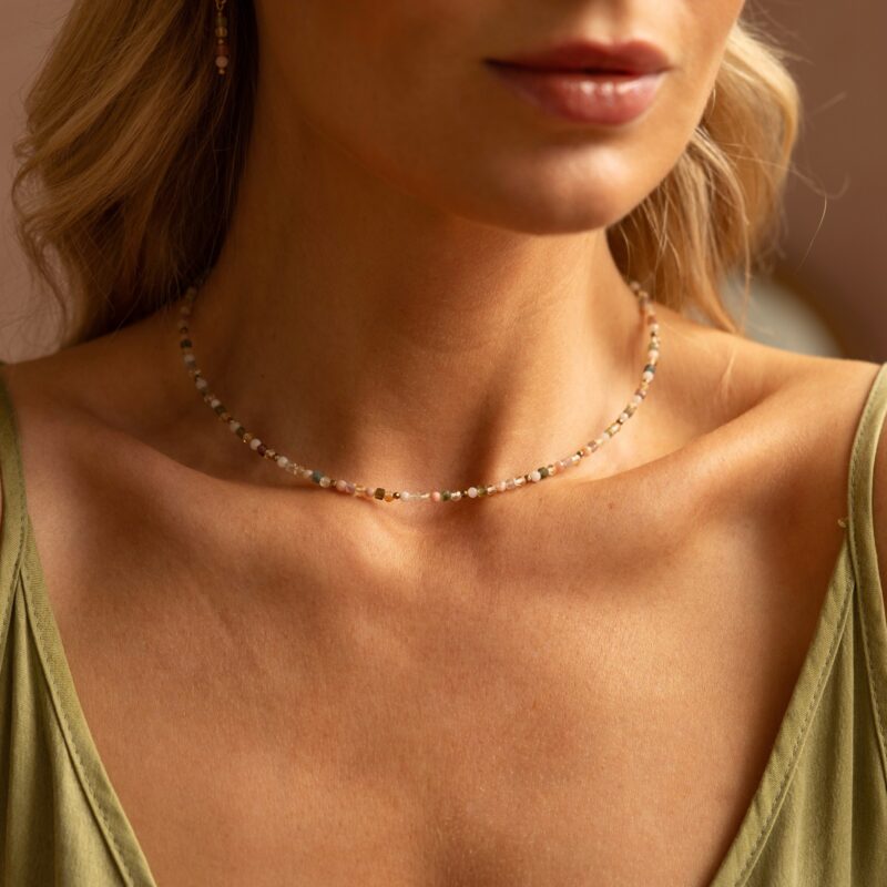 Naszyjnik typu choker "Sweet escape" - Turmalin, Cytryn, Opal peruwiański