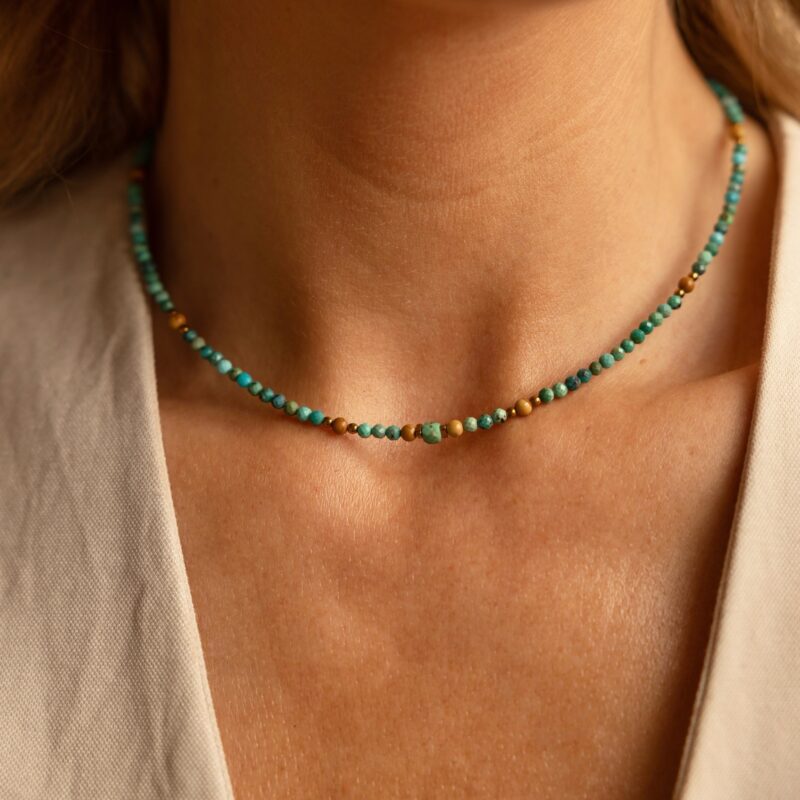 Naszyjnik typu choker "Arizona" - Turkus, Jaspis, Hematyt