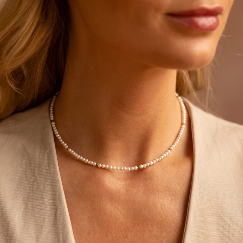 Naszyjnik typu choker "Minimal Pearl" - perła słodkowodna