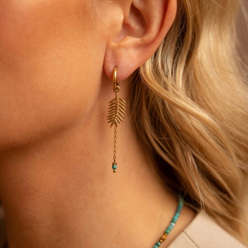 Kolczyki "Arizona palm" - Turkus, Jaspis, Hematyt