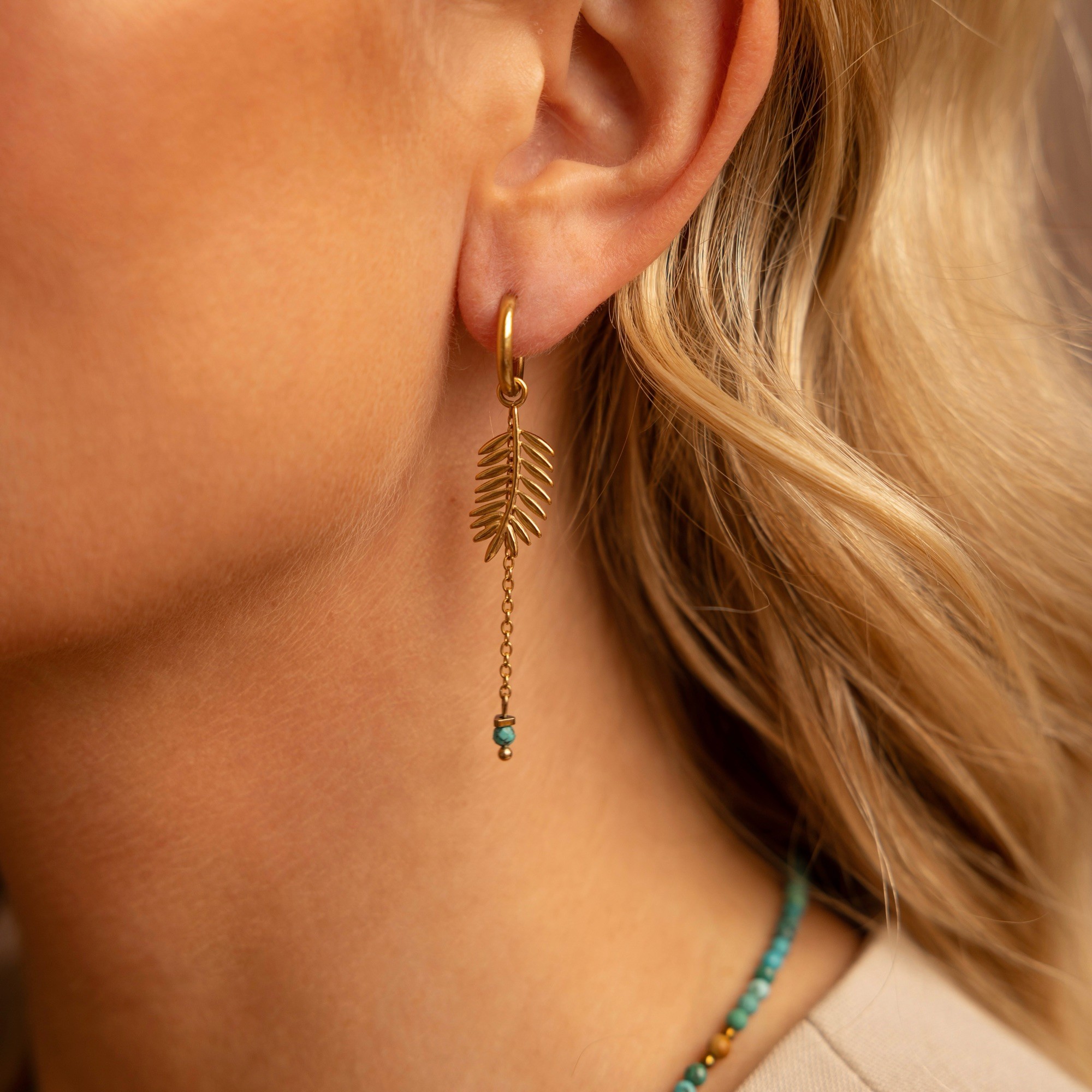 Kolczyki Arizona palm – Turkus, Jaspis, Hematyt