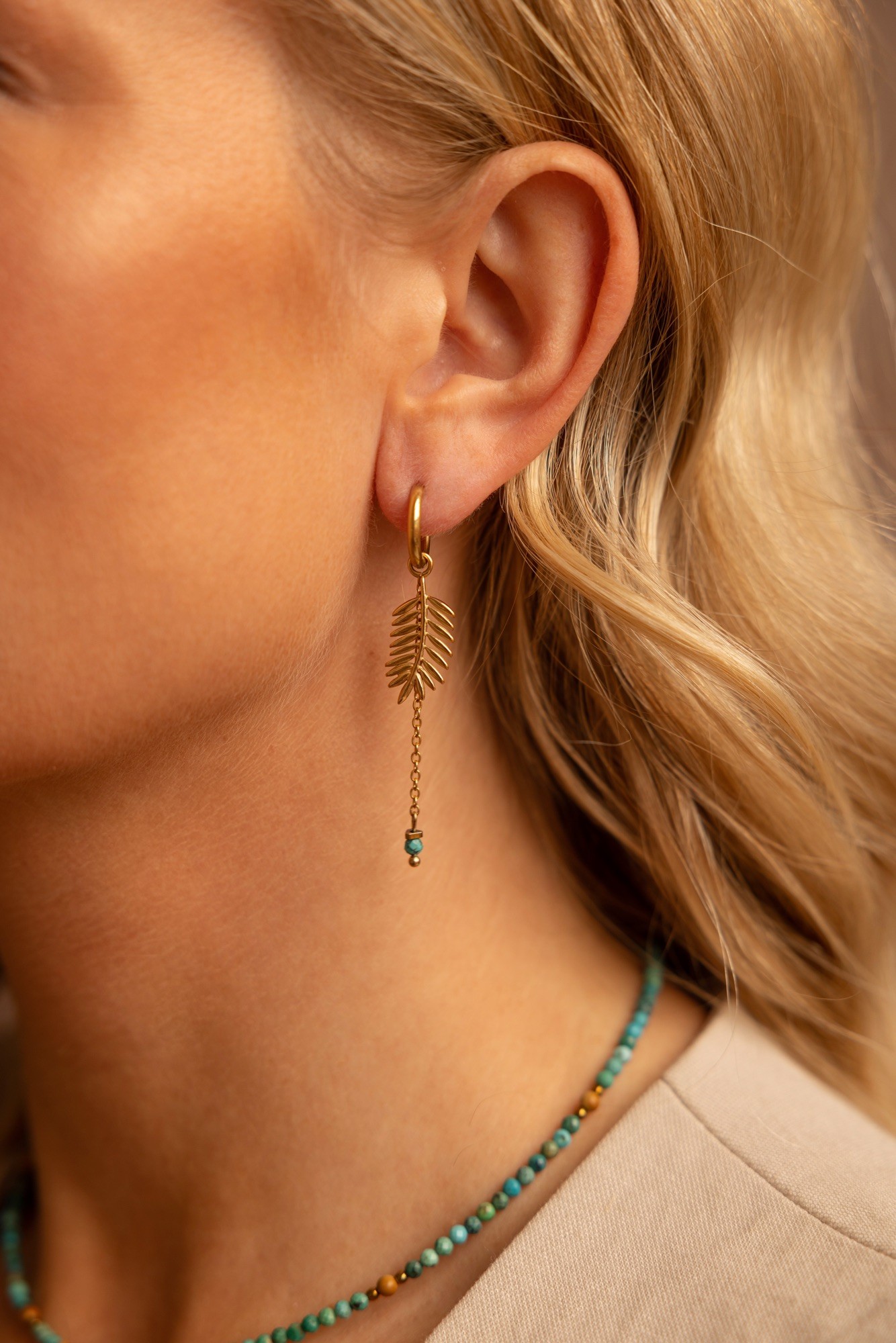 Kolczyki Arizona palm – Turkus, Jaspis, Hematyt