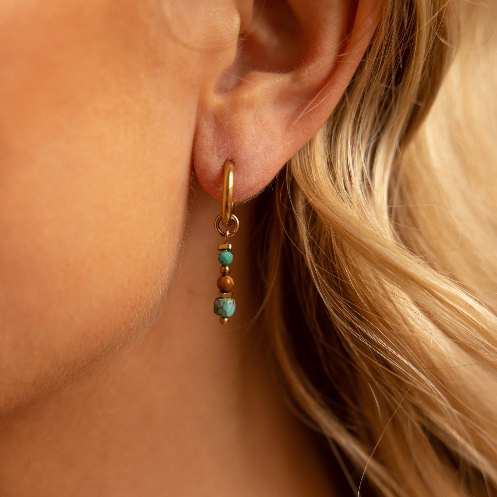 Kolczyki Arizona – Turkus, Jaspis, Hematyt