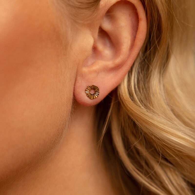 Kolczyki sztyfty "La Bella" - stal szlachetna pozłacana