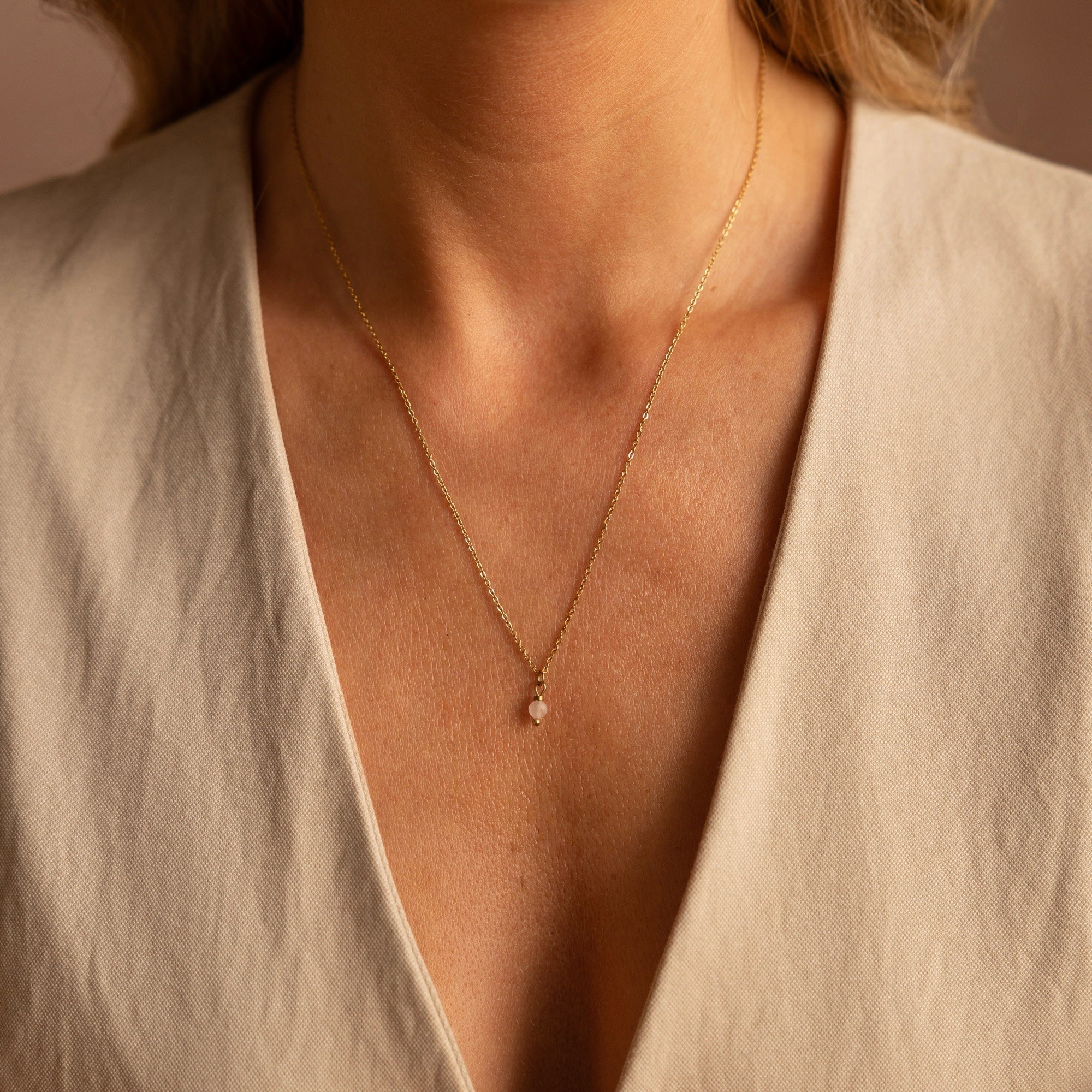 Łańcuszek z Kwarcem różowym