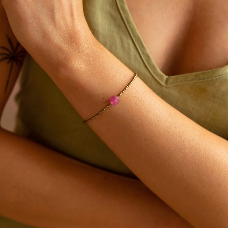 Bransoletka "Self love" - Turmalin różowy