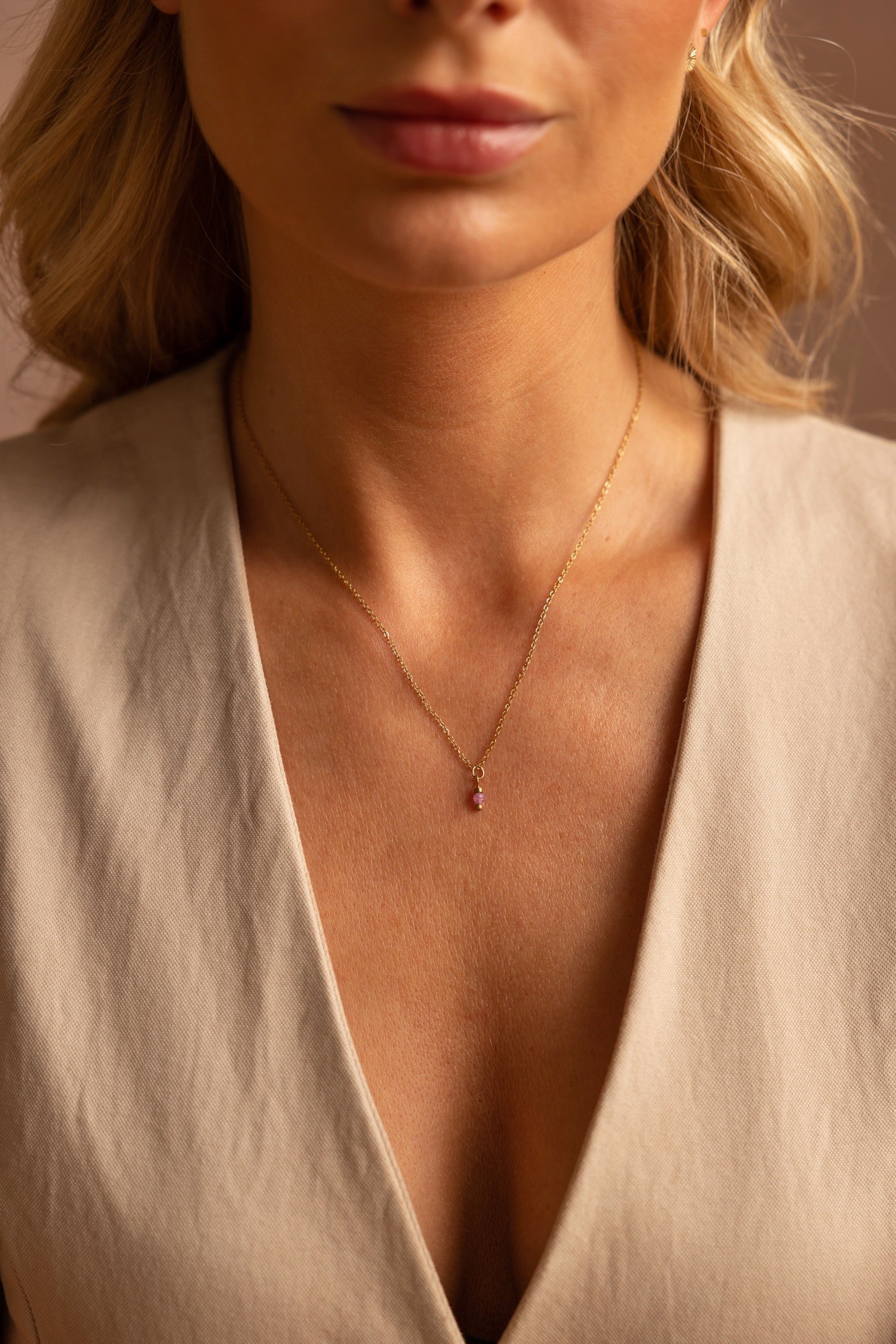 Łańcuszek z Turmalinem różowym Self love