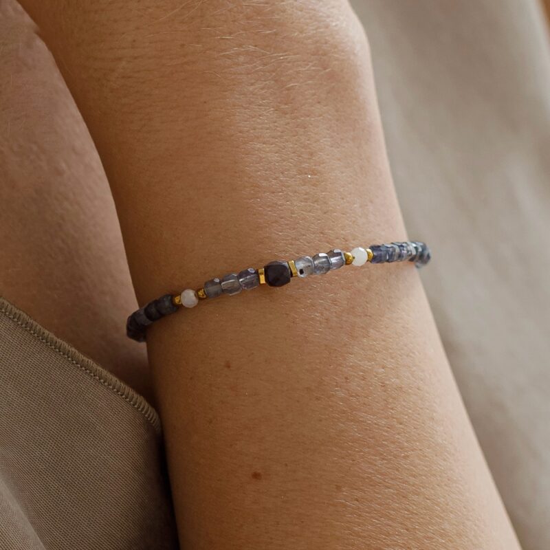 Bransoletka "Infinity eye" - Szafir, Iolit, Hematyt