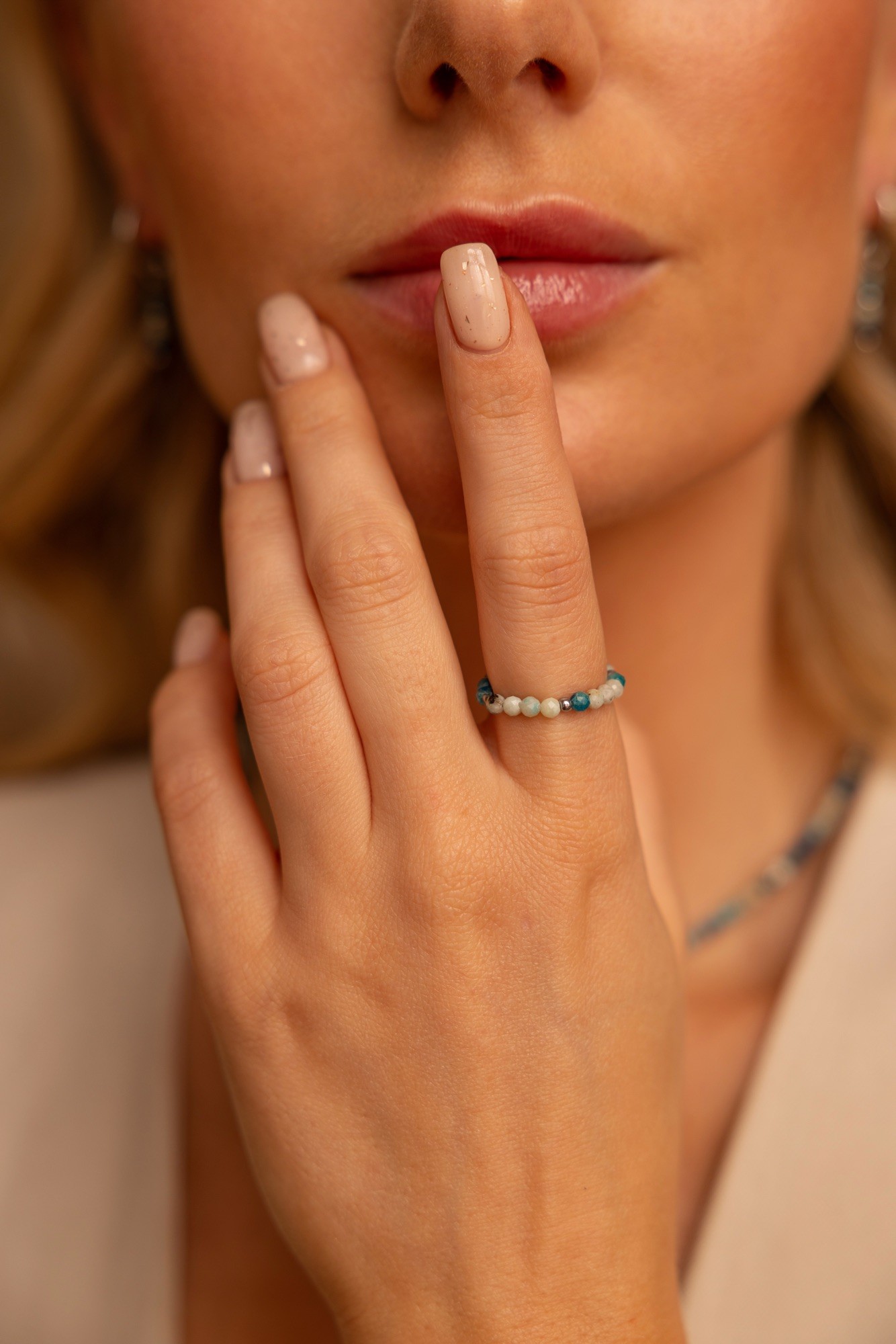 Pierścionek elastyczny K2 – naturalny kamień K2