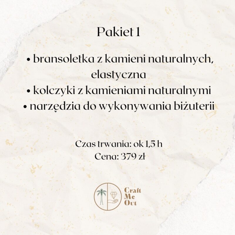 Warsztaty biżuteryjne INDYWIDUALNE - PAKIET 1