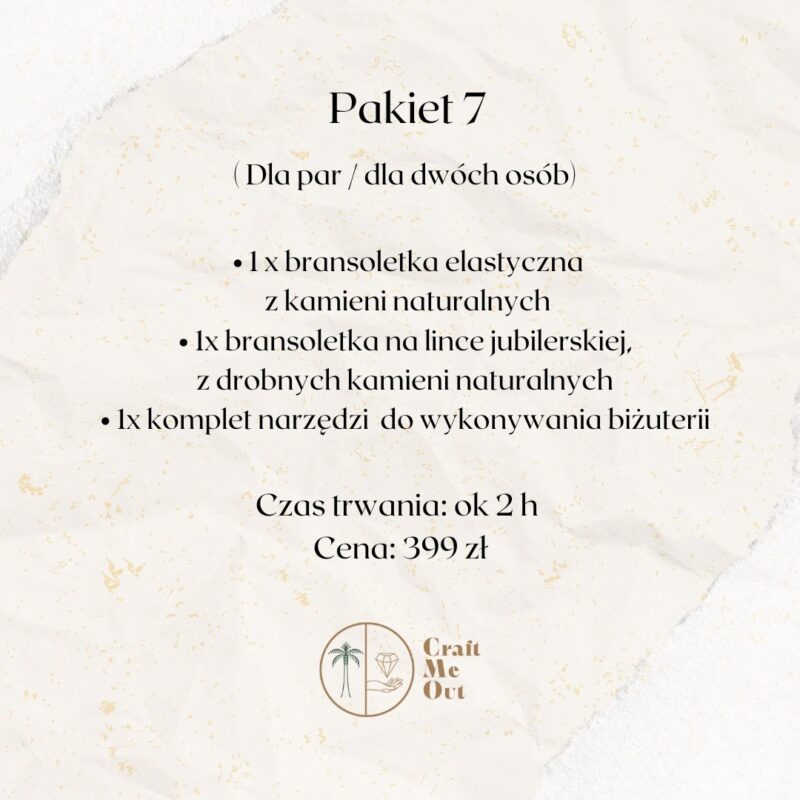 Warsztaty biżuteryjne DLA DWÓCH OSÓB - PAKIET 7