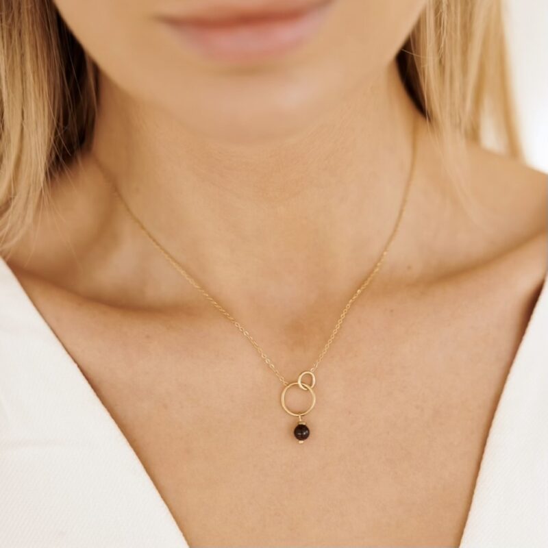 Łańcuszek koła Golden vibe - Granat