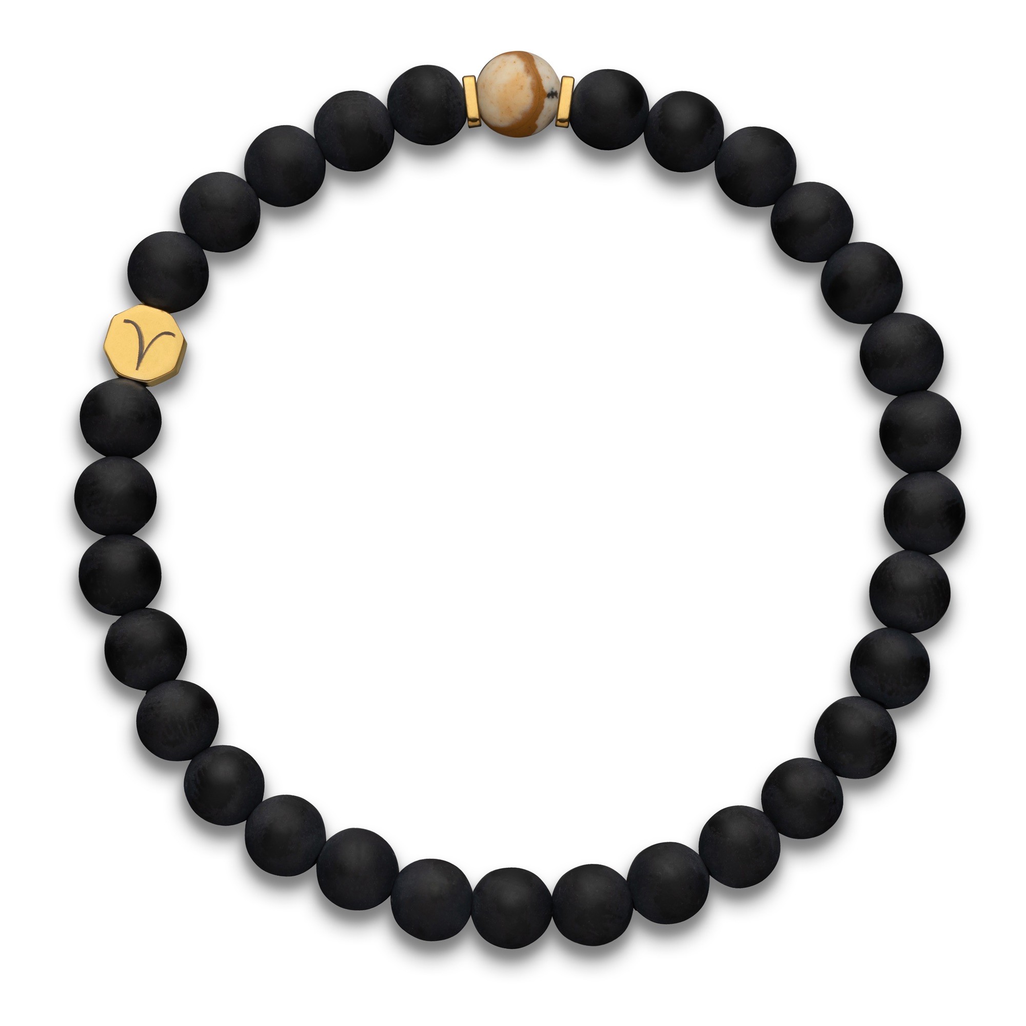 Bransoletka męska zodiakalna Baran – Jaspis obrazkowy