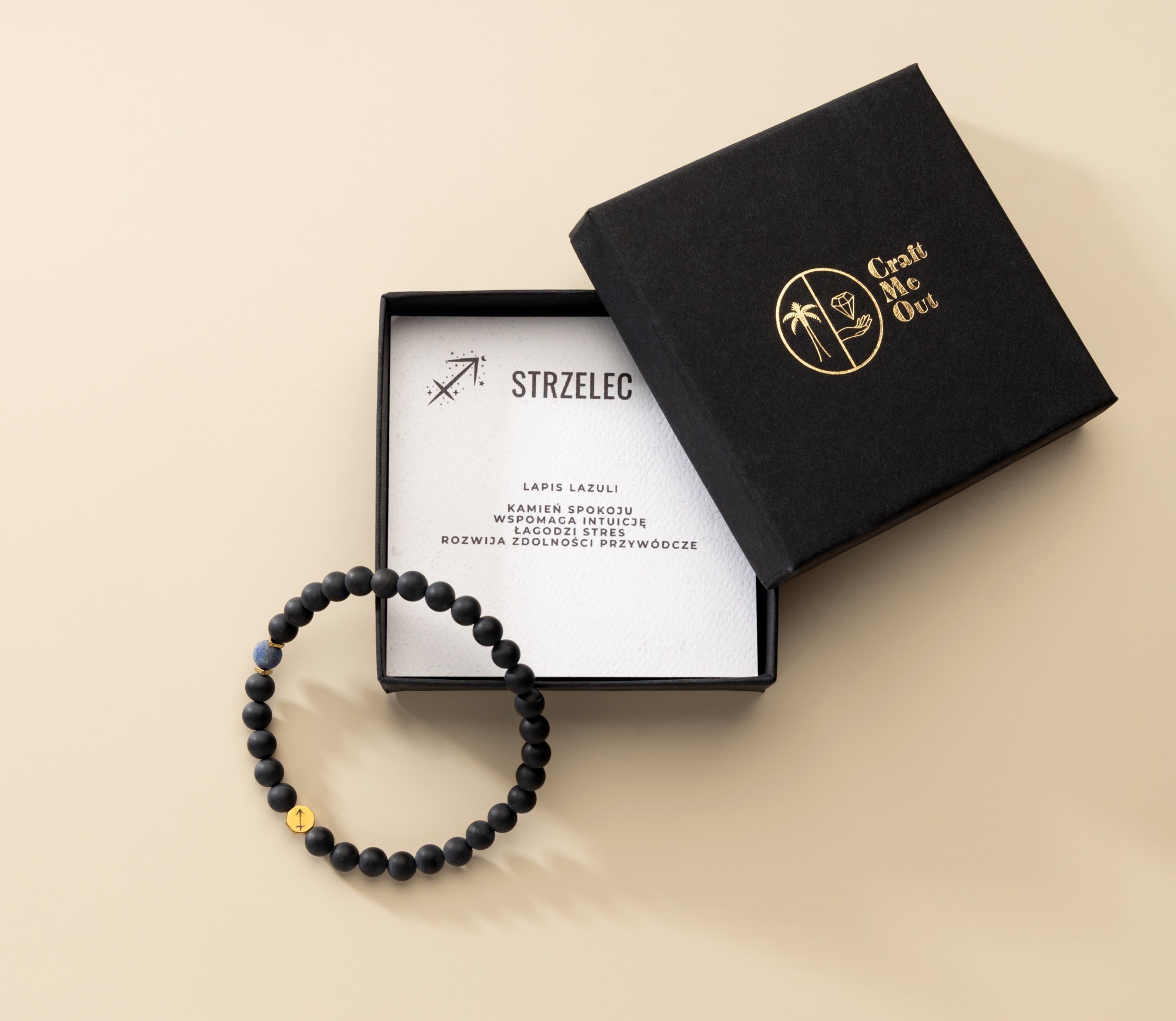 Bransoletka męska zodiakalna Strzelec – Lapis Lazuli