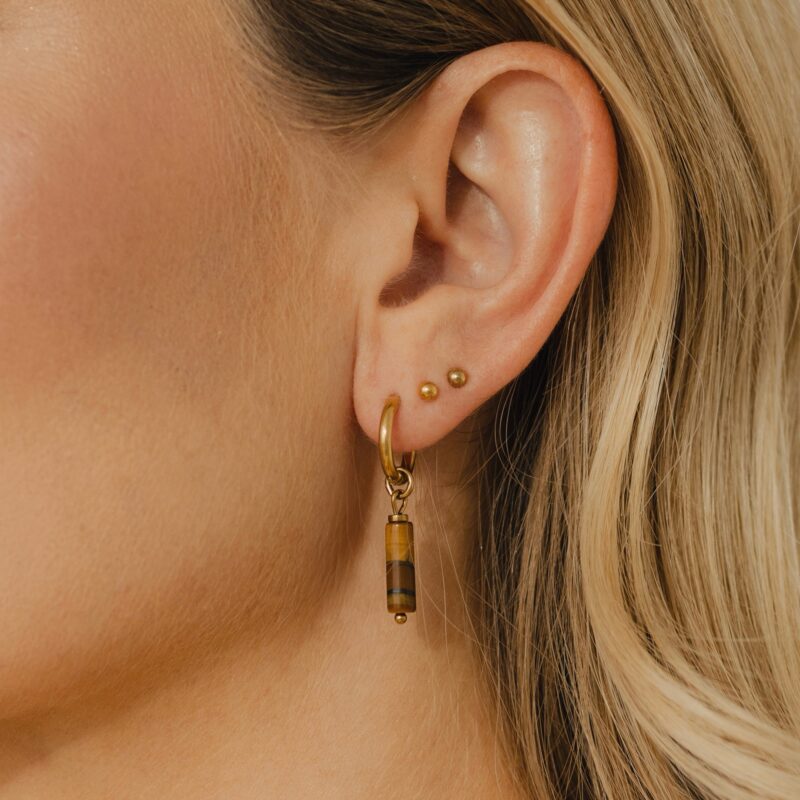 Kolczyki z Tygrysim okiem "Tiger silk" - stal szlachetna