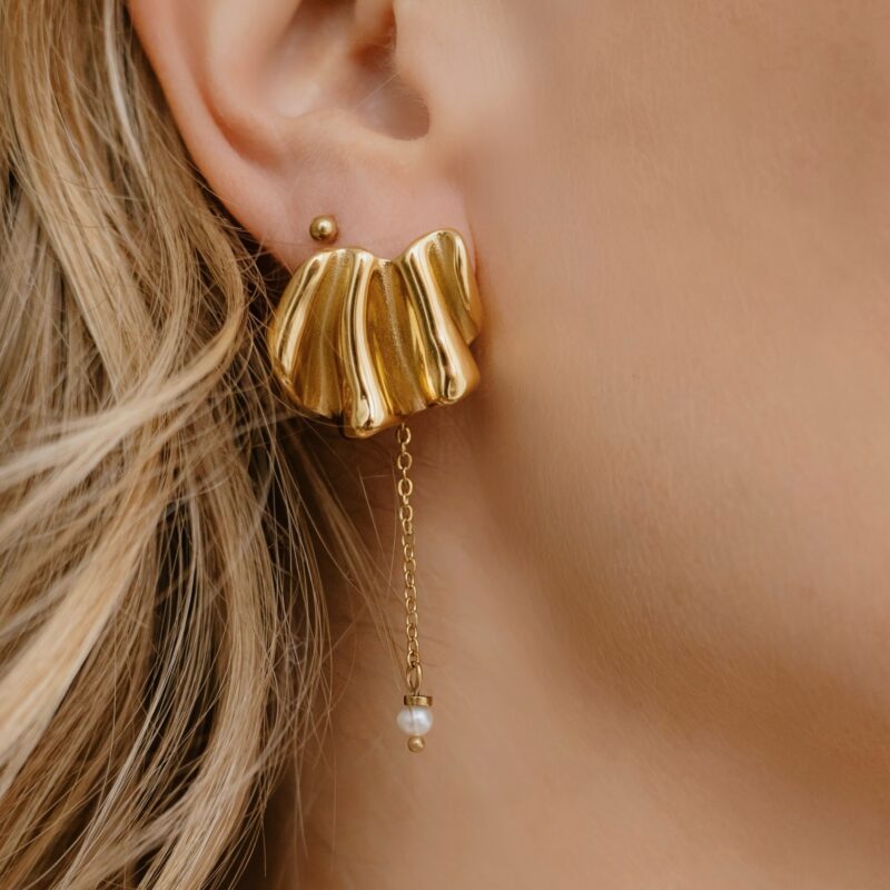 Kolczyki Pearl cozy - stal szlachetna, perła słodkowodna