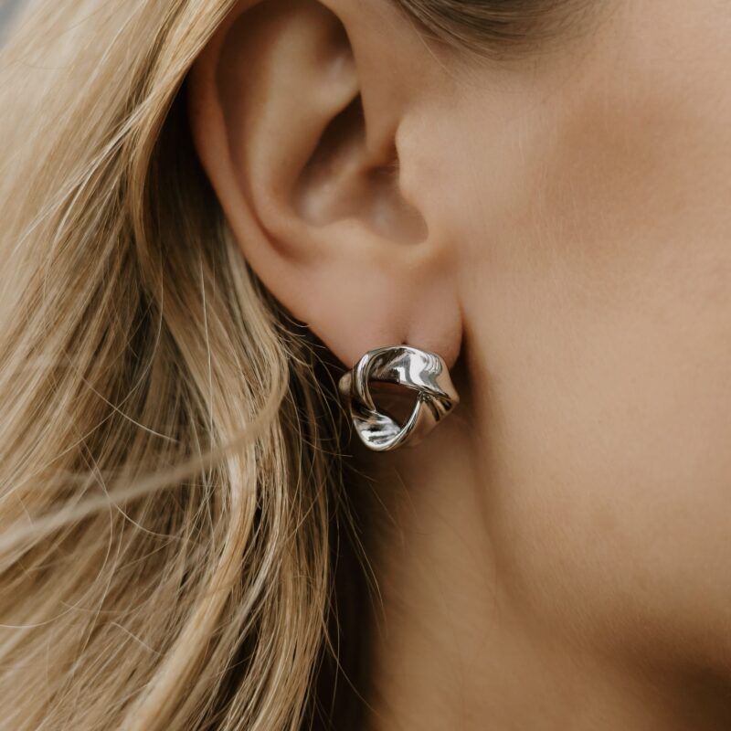 Kolczyki Almost pretzel silver - stal szlachetna