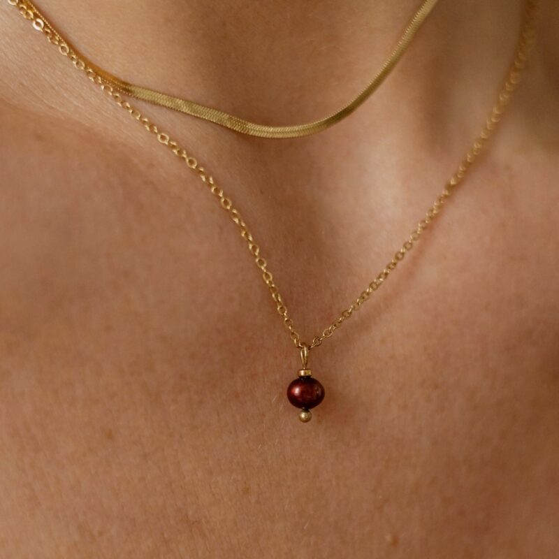 Łańcuszek z perełką "Winter pearl" - PREMIUM