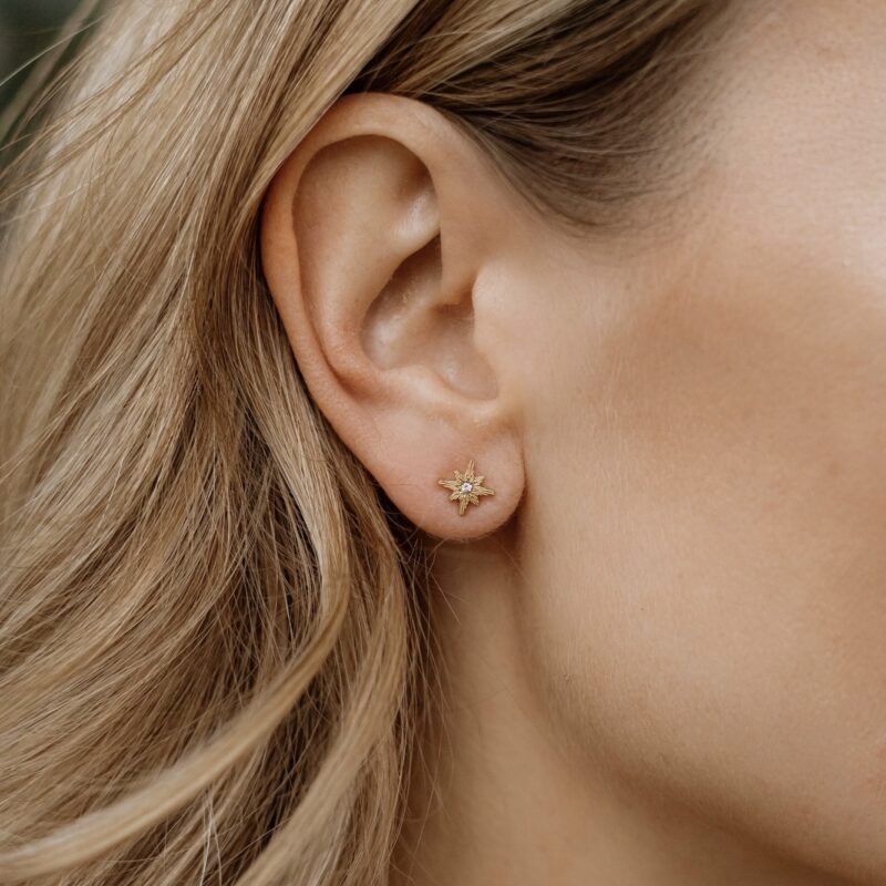 Gwiazki z cyrkonią Spark - stal szlachetna