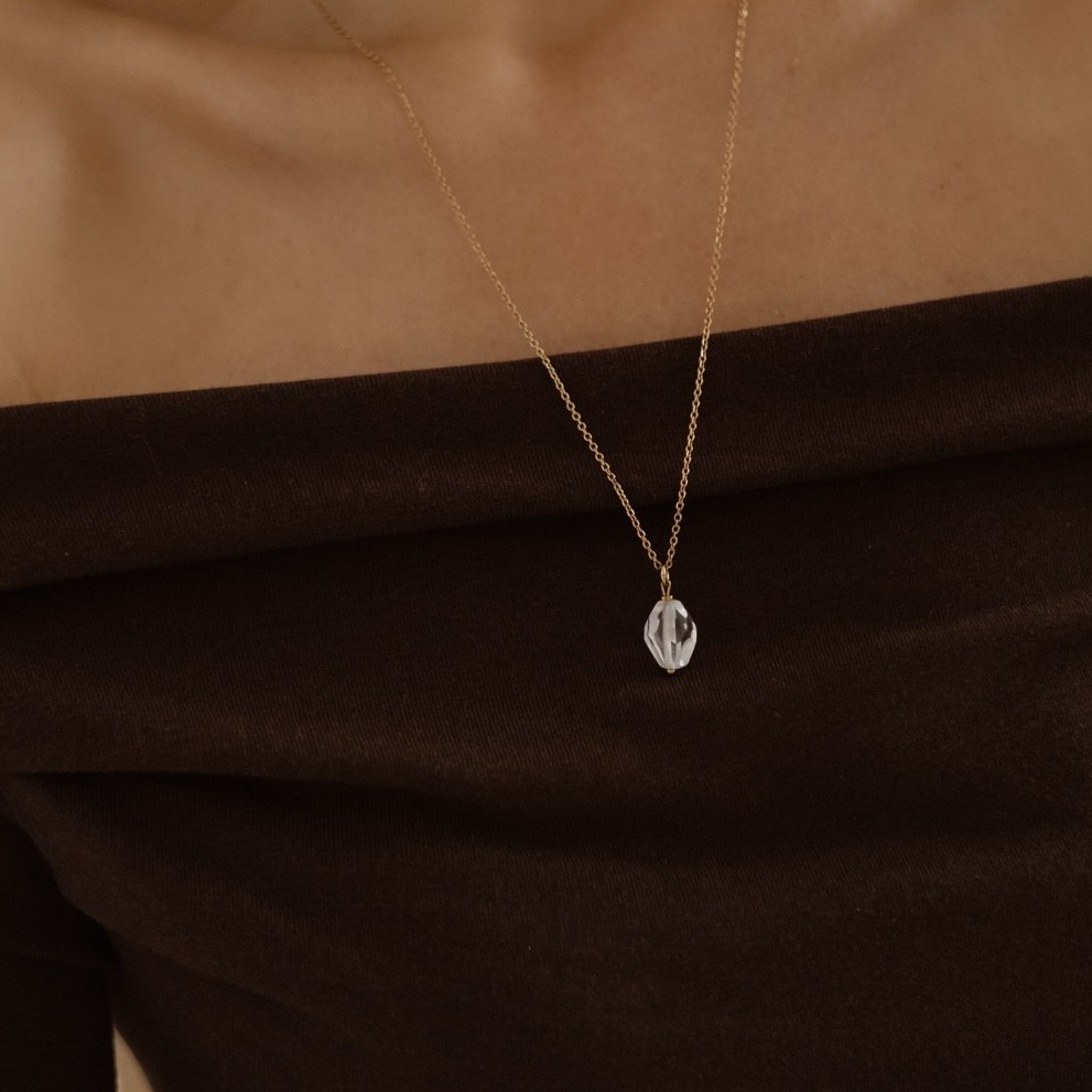 Naszyjnik Quartz – Kryształ górski, stal szlachetna