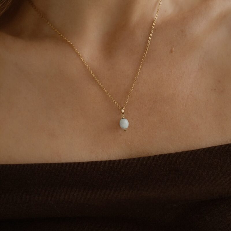 Naszyjnik Blue - Akwamaryn, stal szlachetna