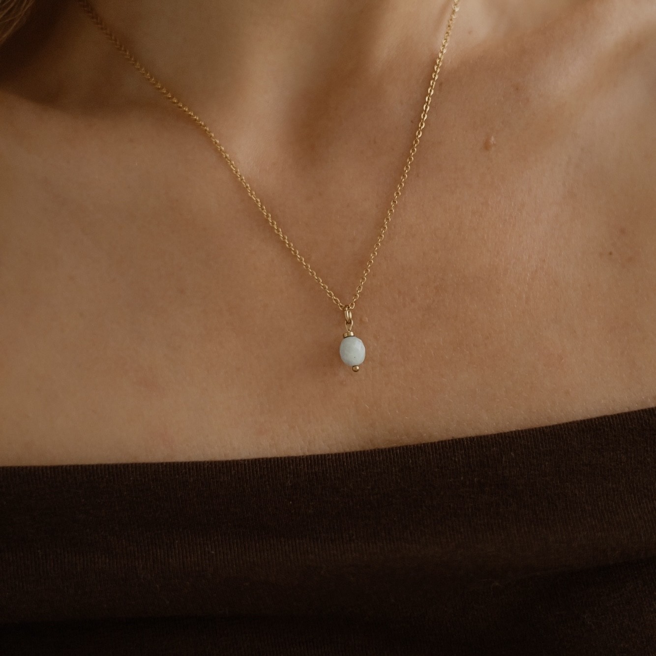 Naszyjnik Blue – Akwamaryn, stal szlachetna