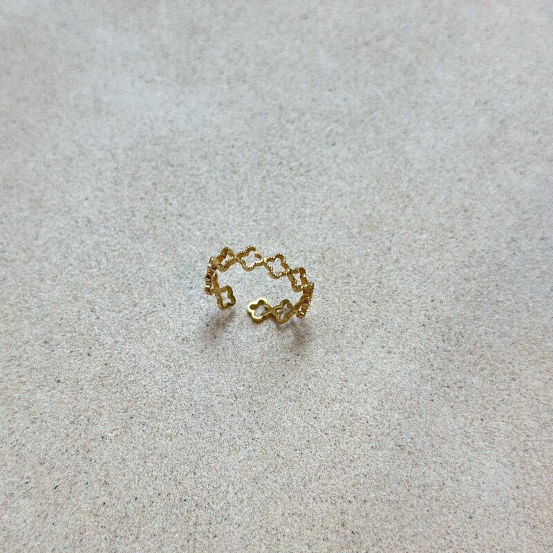 Pierścionek regulowany Malta vibe - stal szlachetna, pozłacana