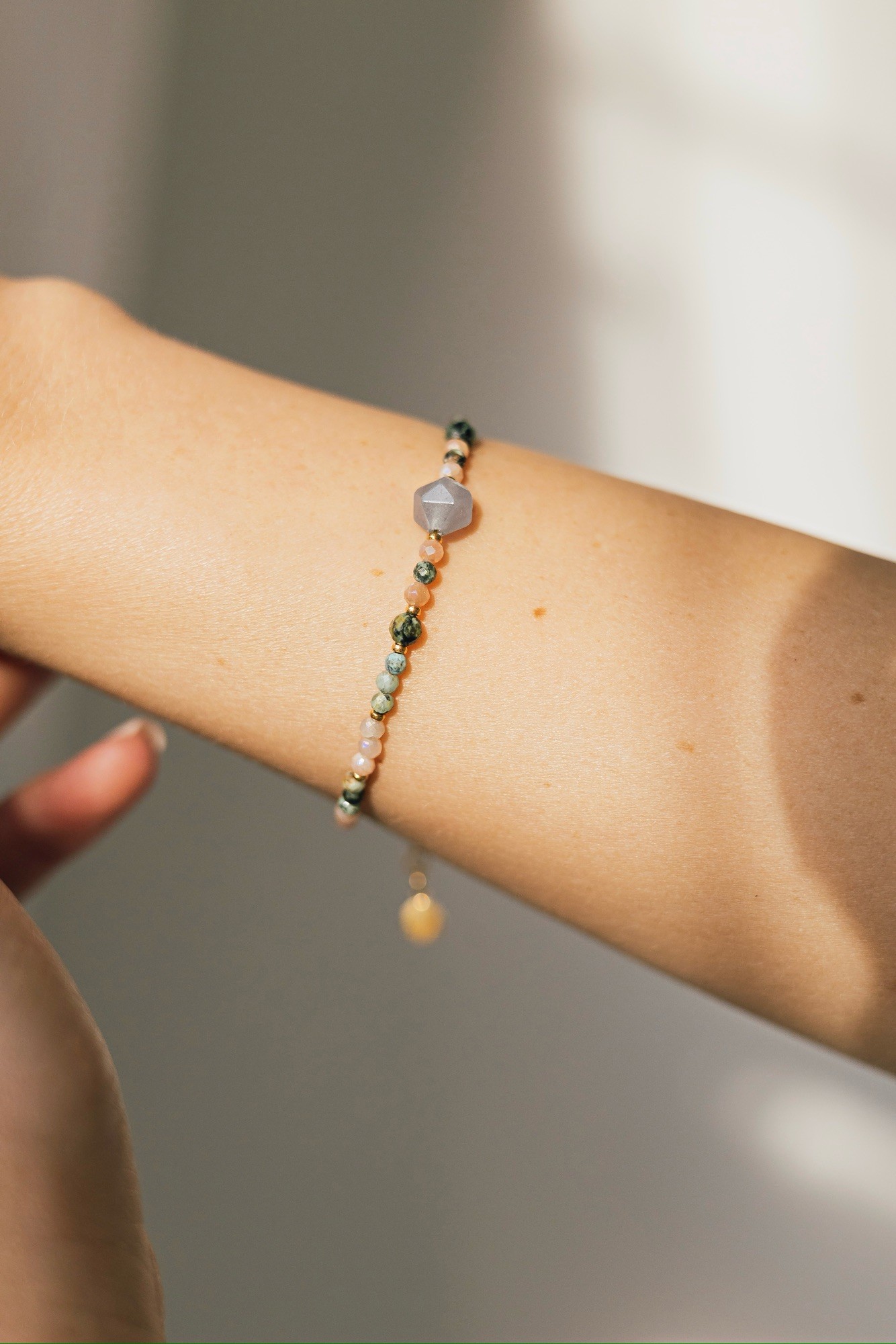 Bransoletka Malta vibe – Akwamaryn, Jadeit, Turkus afrykański, Kamień słoneczny,