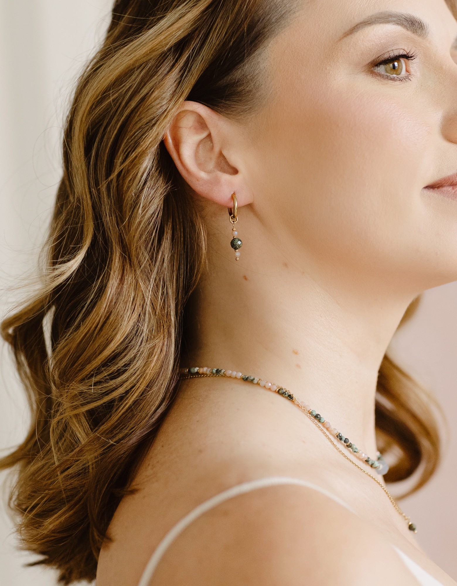 Kolczyki Malta vibe – Turkus afrykański, Kamień słoneczny