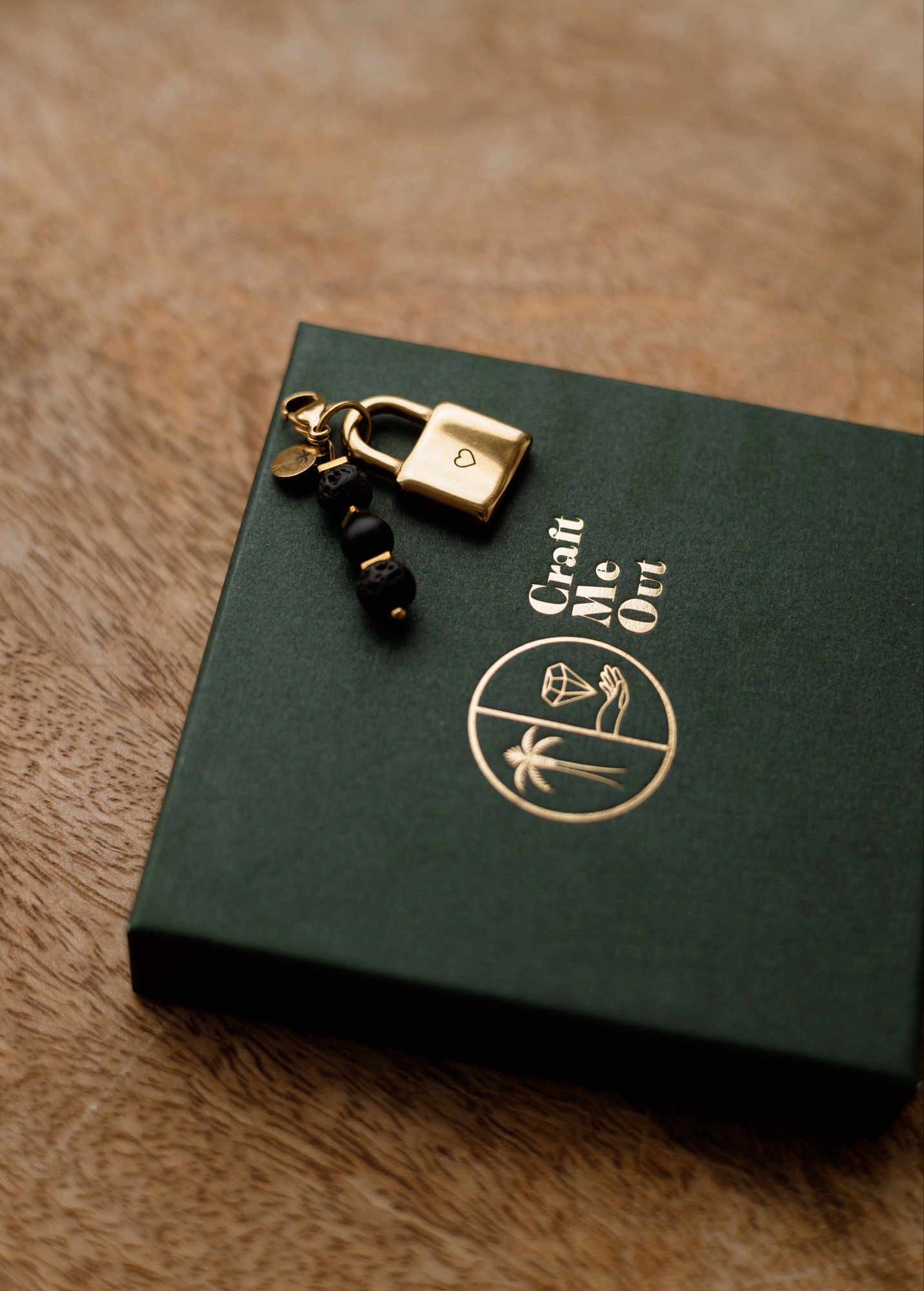 Brelok do kluczy z kłódką z grawerem – Onyks, Lawa wulkaniczna