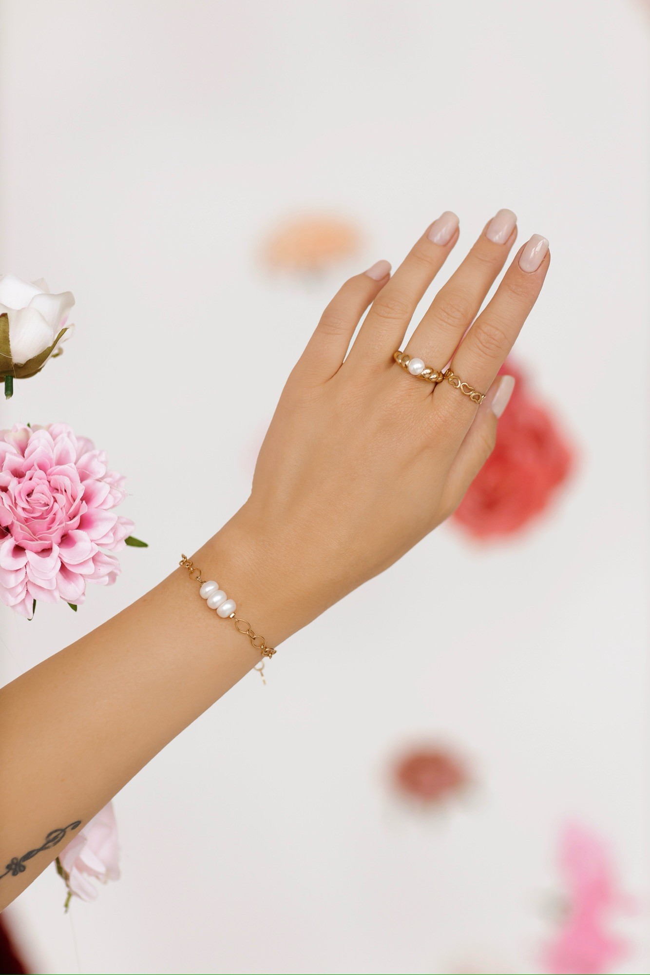 Bransoletka Pearl chain – Perła, stal szlachetna