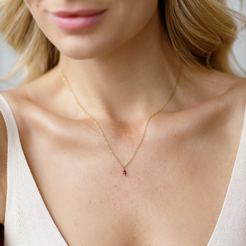 Łańcuszek z Rubinem Ruby Balance mini - Rubin, stal szlachetna