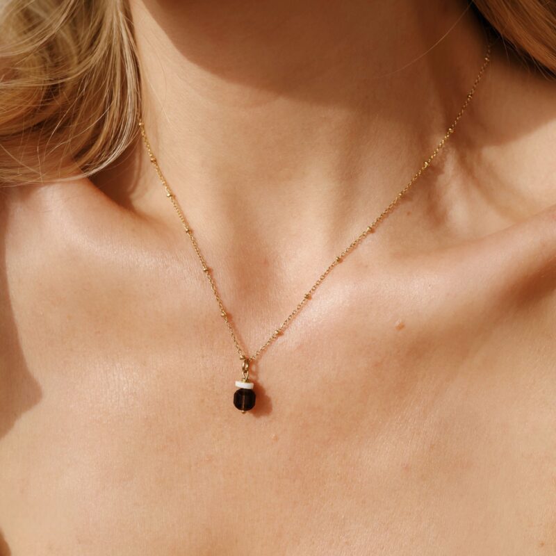 Naszyjnik No Fear - Kwarc dymny, Opal, stal szlachetna