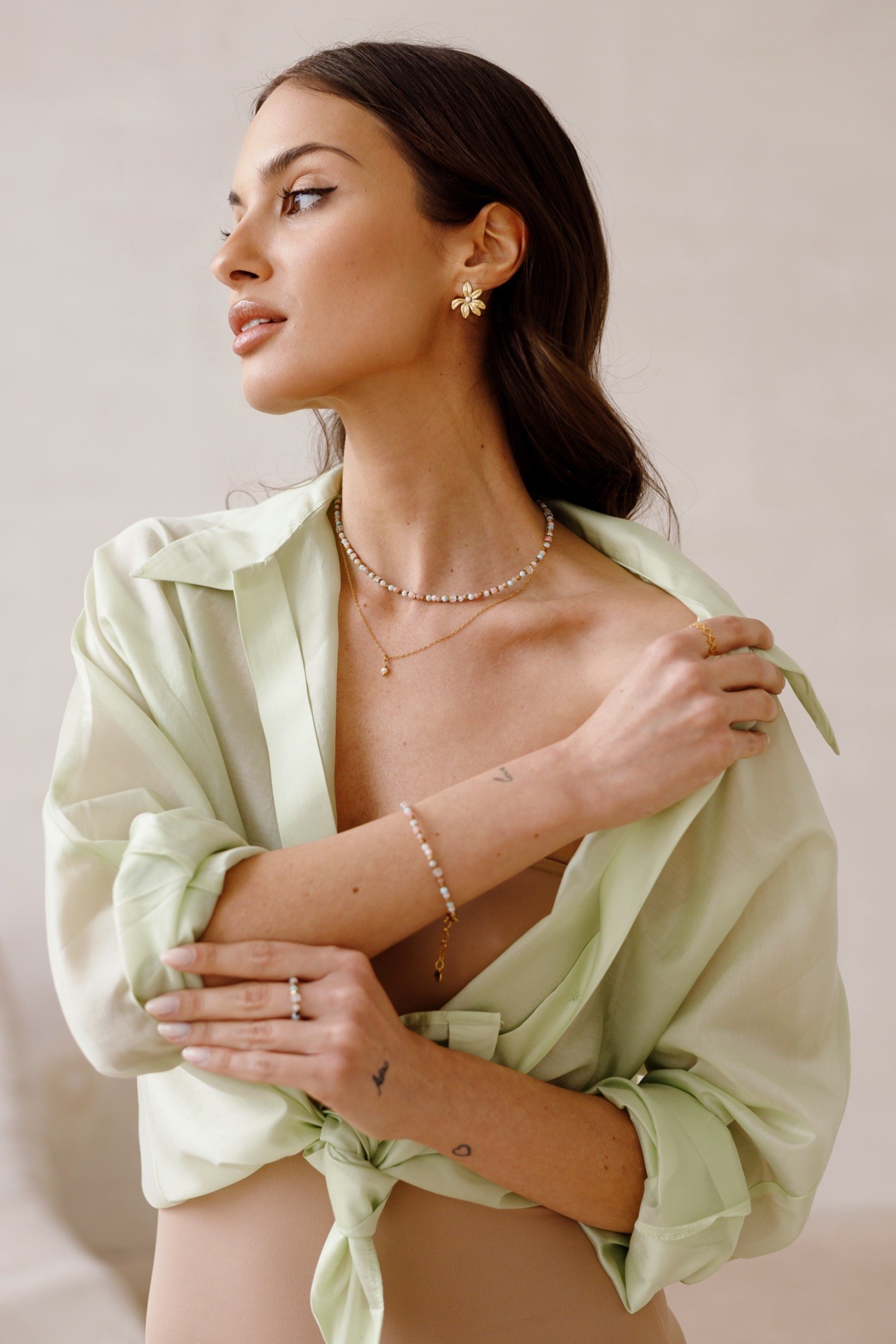 Bransoletka Harmony – Larimar, Kamień księżycowy, Opal peruwiański, Jaspis obrazkowy