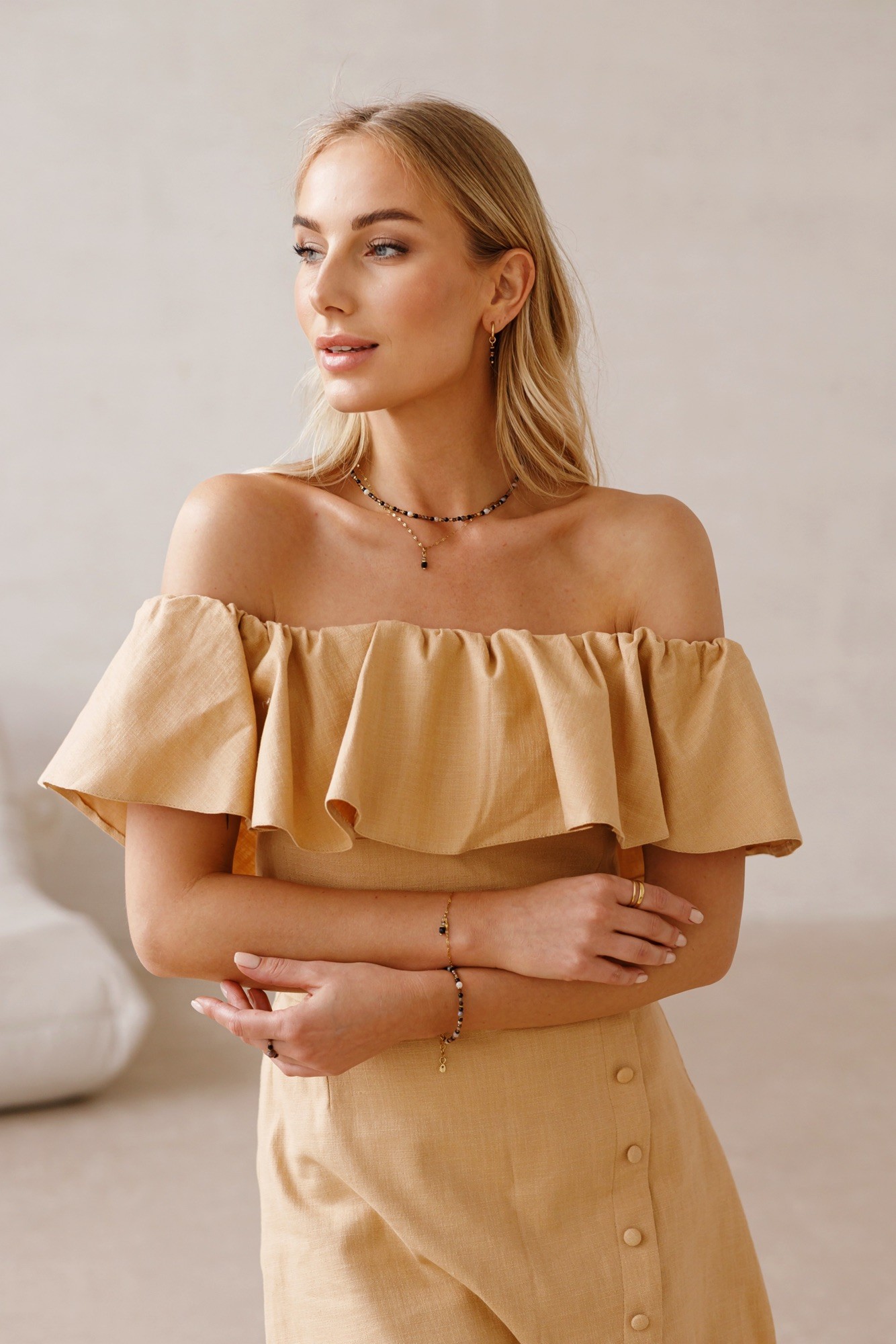 Naszyjnik typu choker Stop negativity – Turmalin czarny, Onyks, Cyrkon, Agat botswana