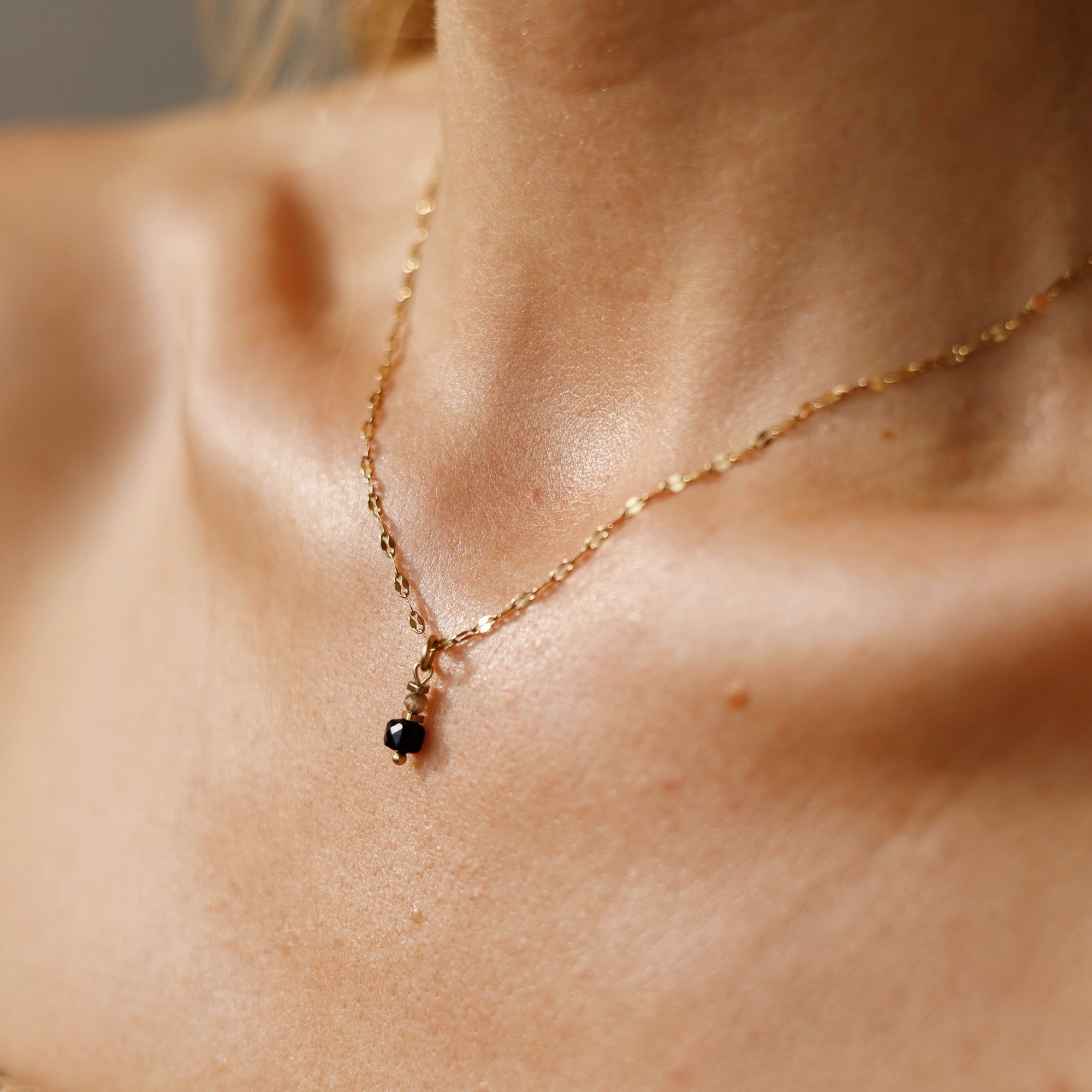 Naszyjnik Stop negativity – Turmalin czarny, Cyrkon