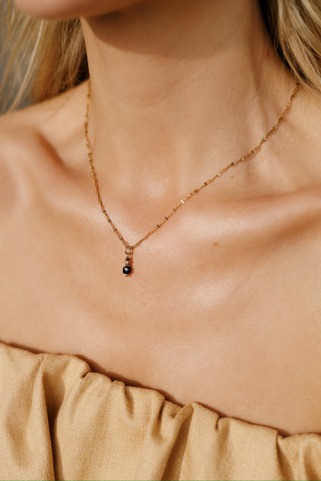 Naszyjnik Stop negativity – Turmalin czarny, Cyrkon