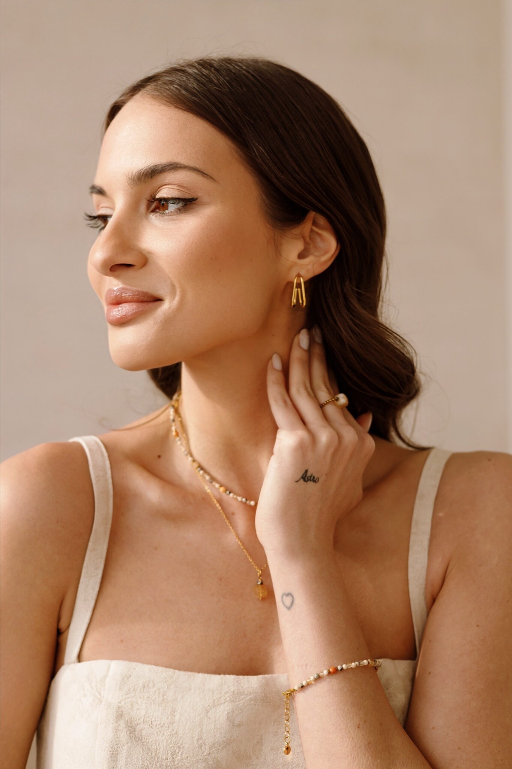 Bransoletka Well being – Cytryn, Jaspis dalmatyński, Koral, Kamień rzeczny