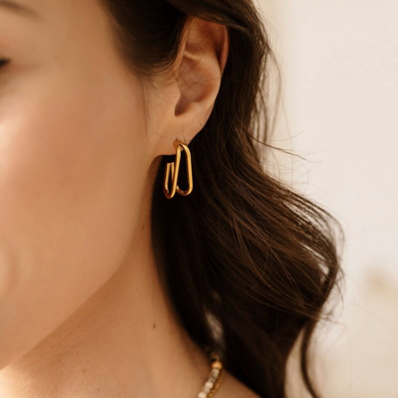 Kolczyki Well being - pozłacana stal szlachetna